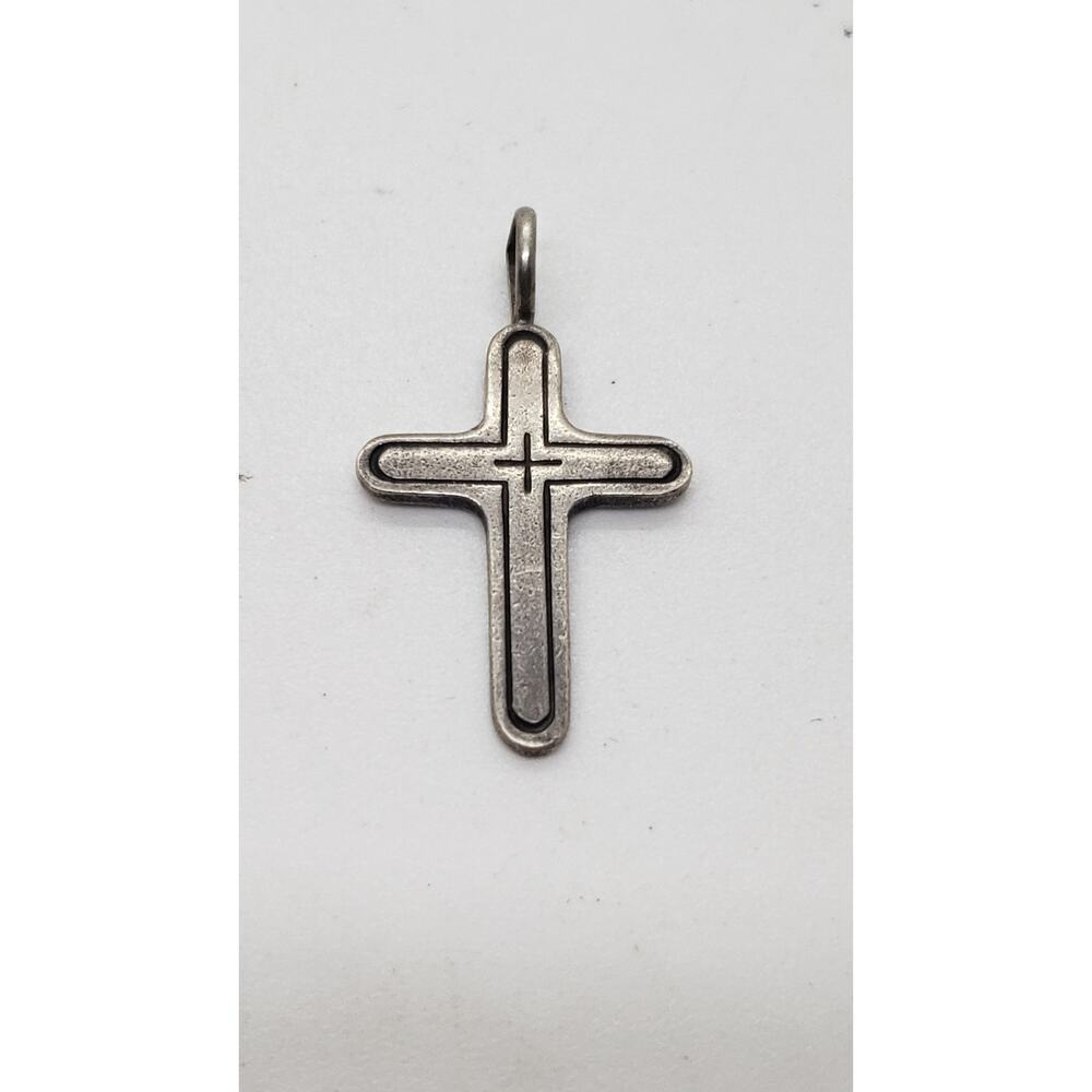 Vintage Sterling Silver Cross Pendant 3g Religious Christian Jewelry Char